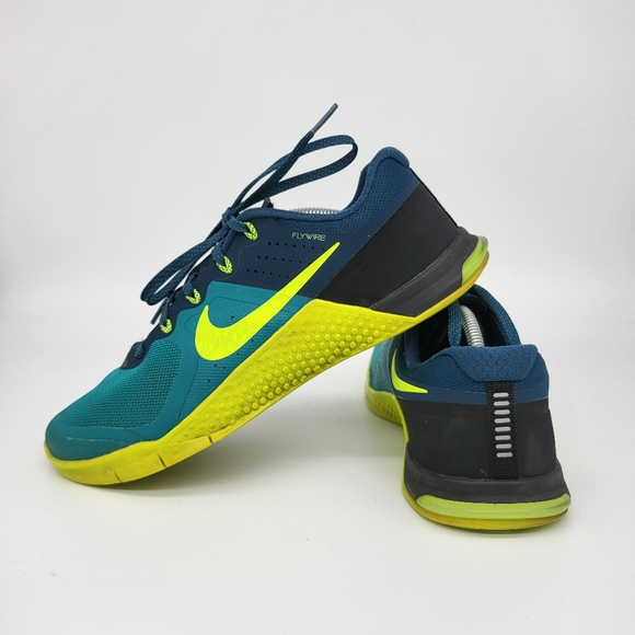 Nike | Shoes | Nike Metcon 2 Flywire Mens Turquoise Yellow Training | Poshmark